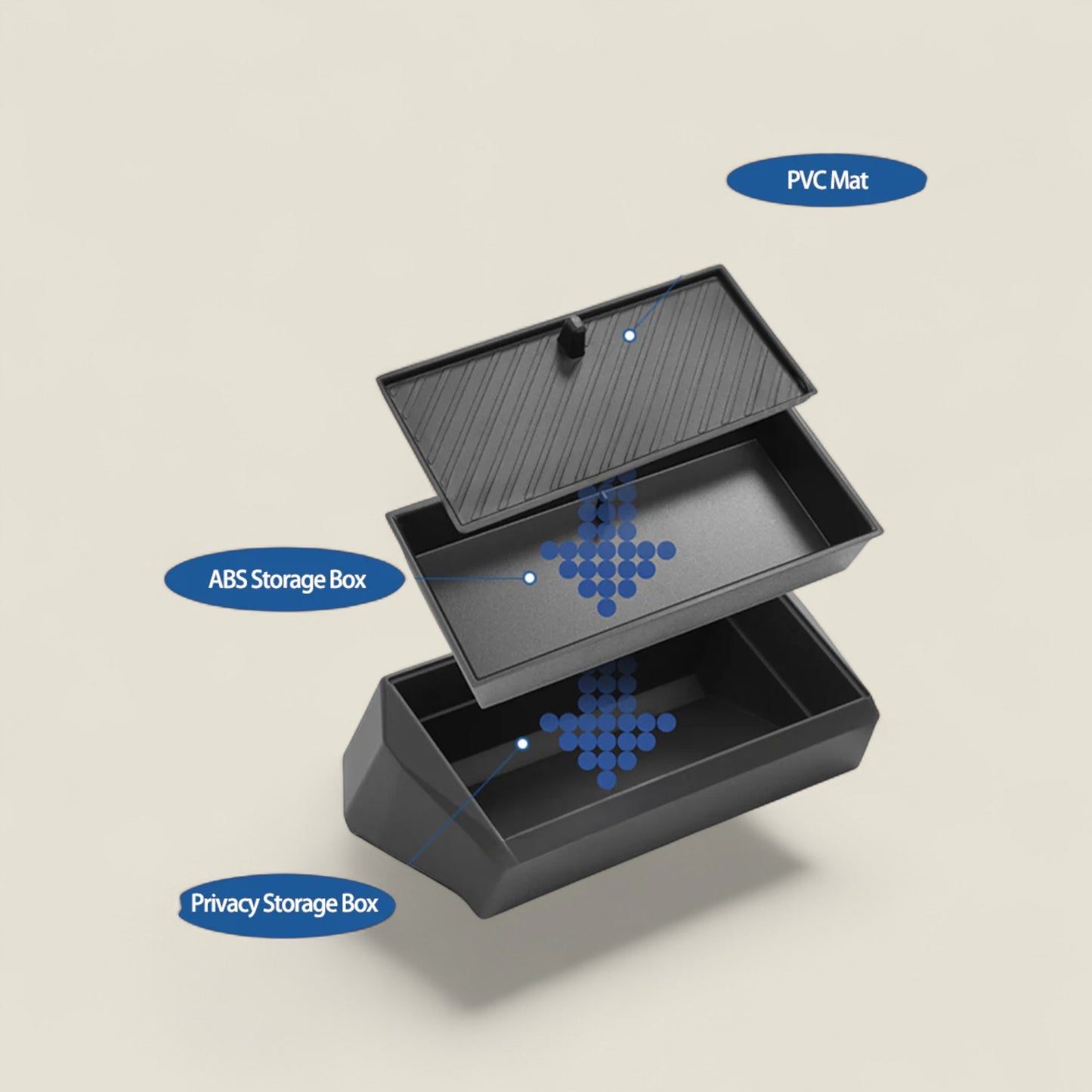 ABS Storage Box Behind the Screen Set for Tesla Cybertruck (2024+)