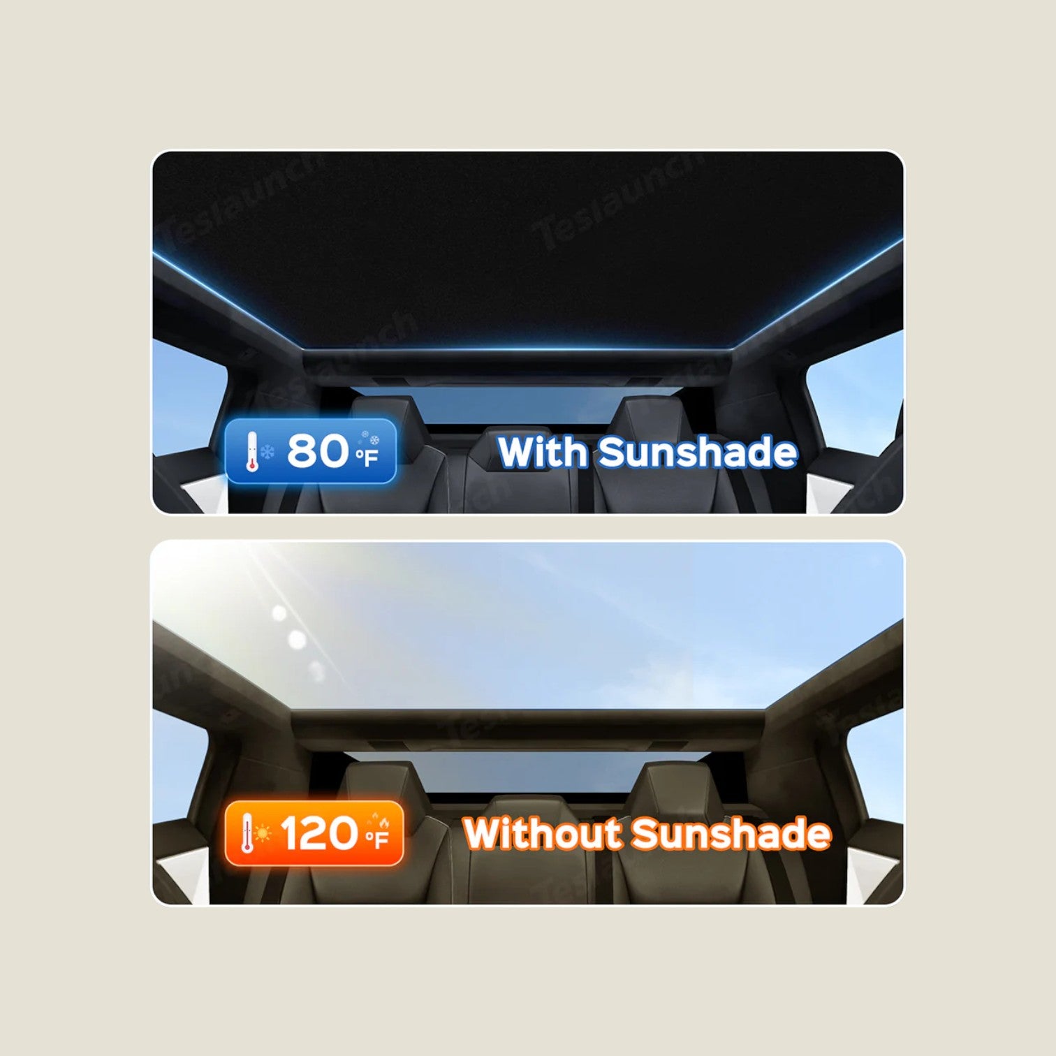 Sunroof Sunshade UV Protection Roof Cover for Tesla Cybertruck (2024+)