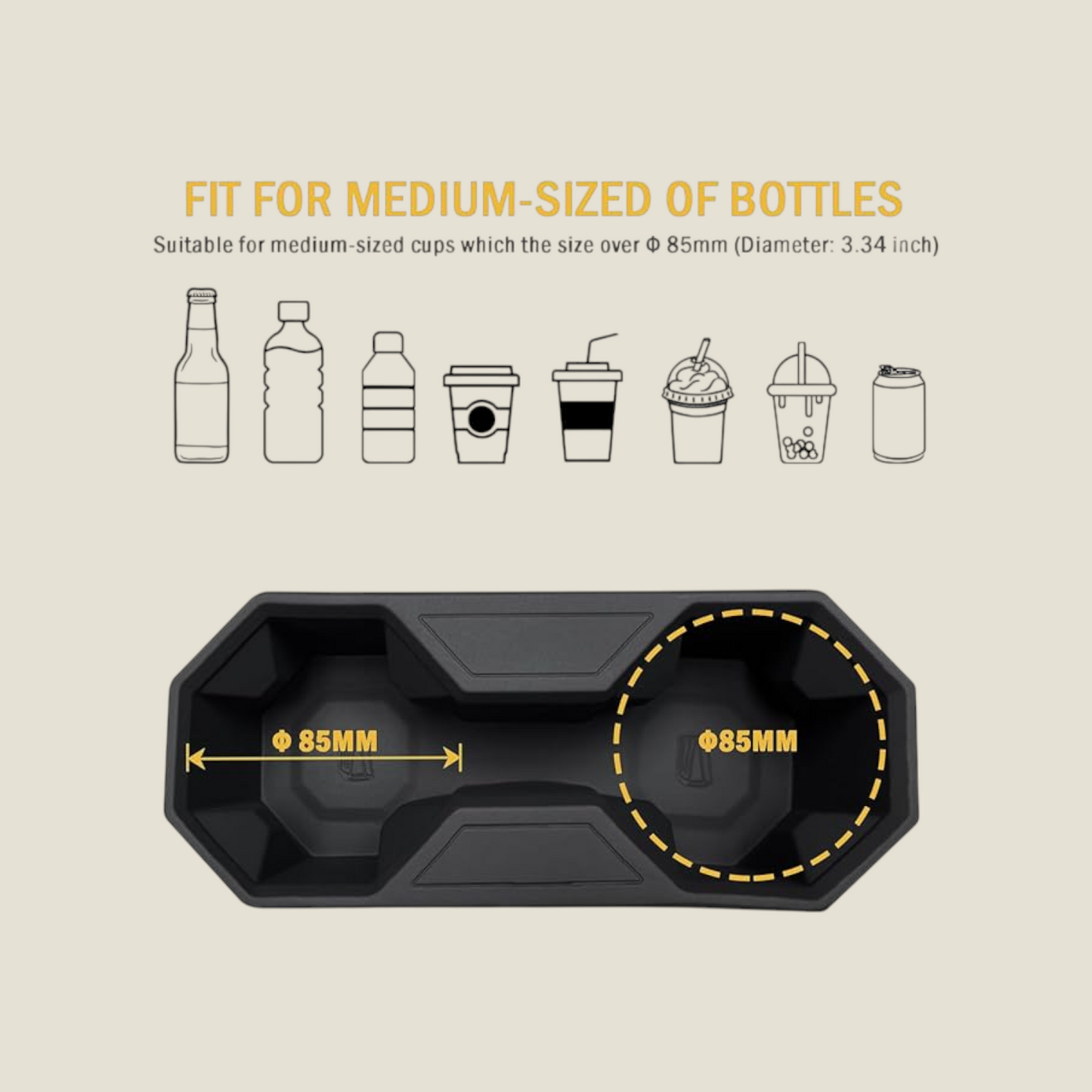 Silicon Center Console Cup Holder Insert for Tesla Cybertruck (2024+)