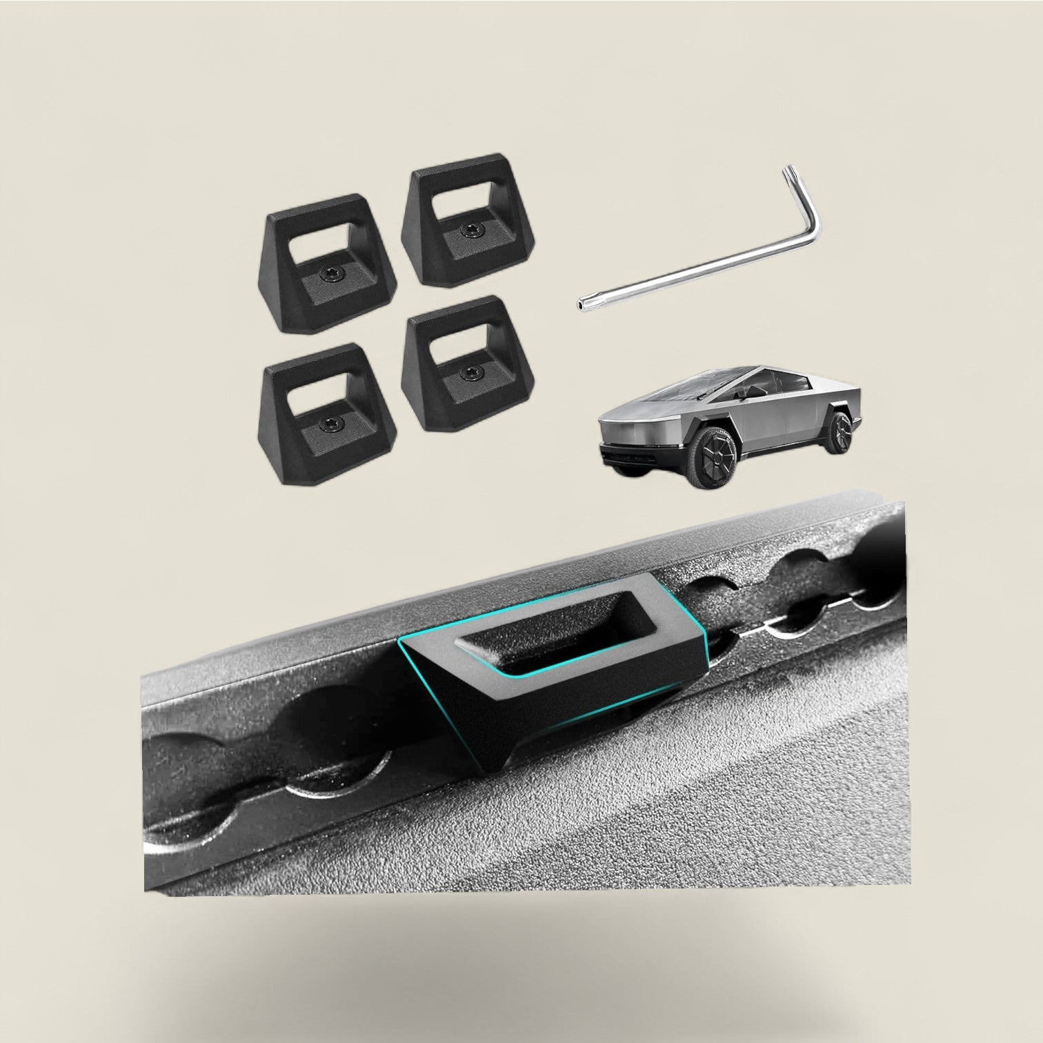 ABS Rear Trunk Hook Set for Tesla Cybertruck (2024+)