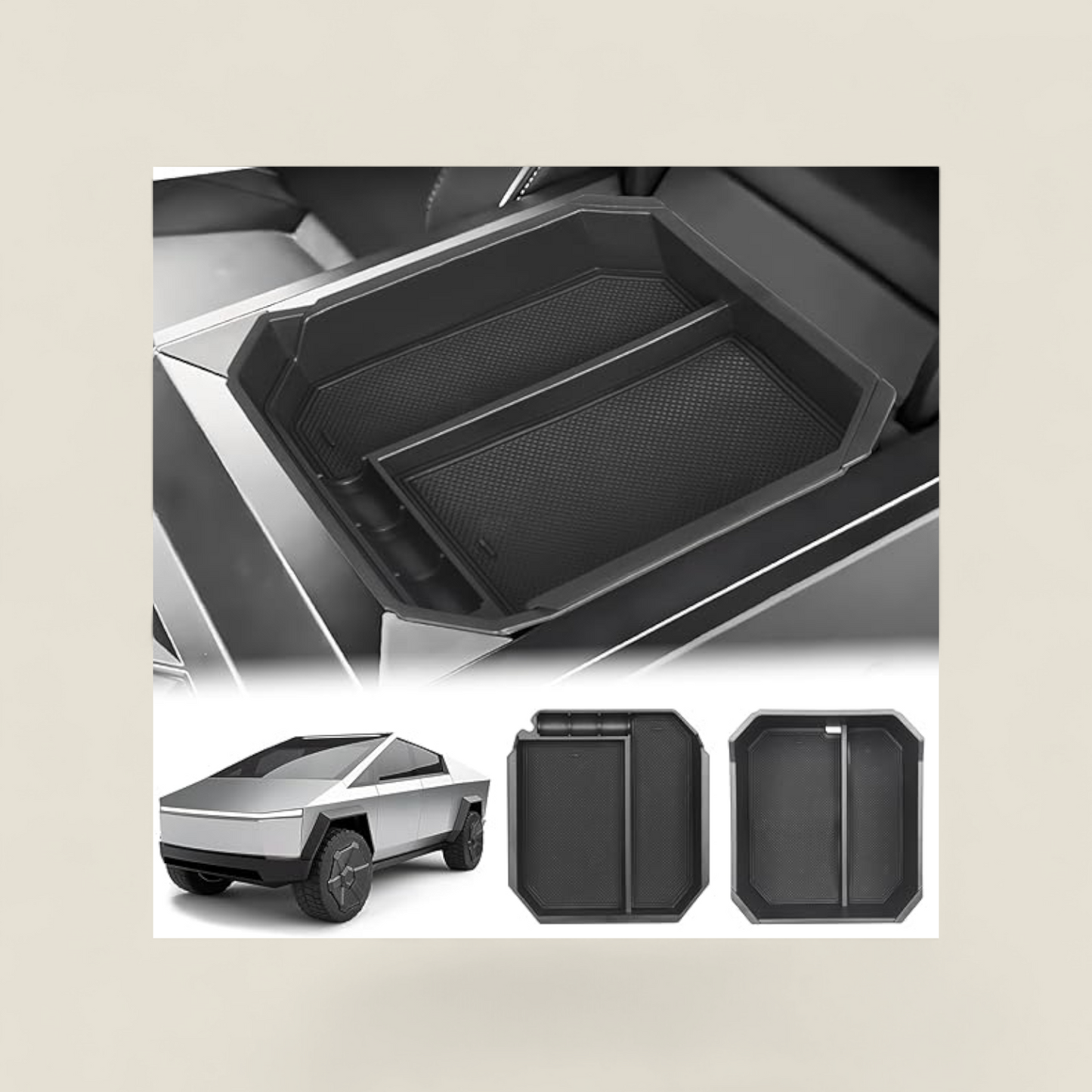 ABS Armrest Organizer Double Layer Set for Tesla Cybertruck (2024+)