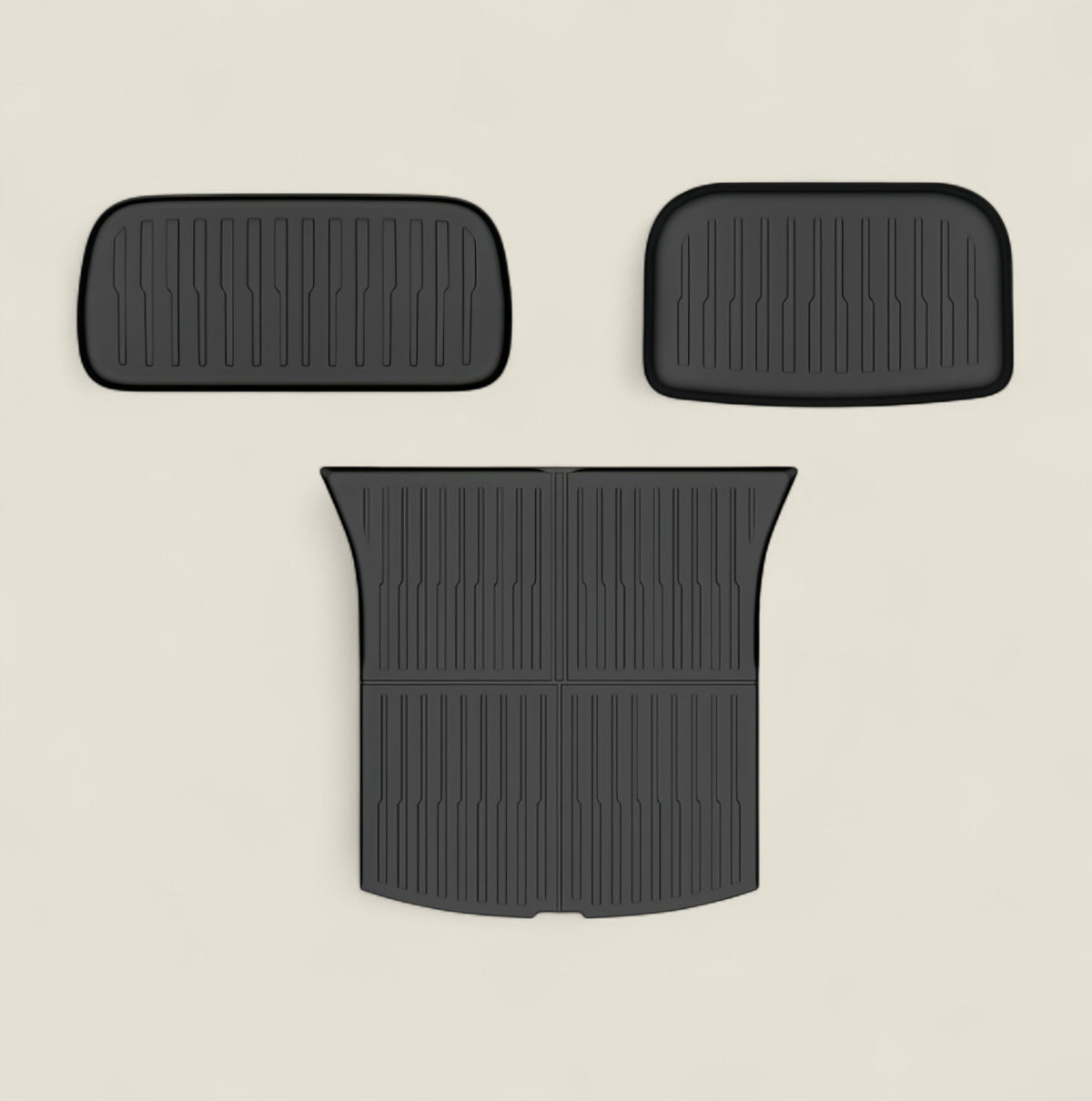 PeakForce Design TrunkGuard trunk liner set for Tesla Model Y protecting cargo area from wet ski and snowboard gear